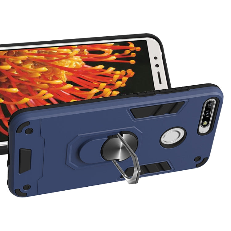 For Huawei Y6 (2018) 2 in 1 Armour Series PC + TPU Protective Case with Ring Holder