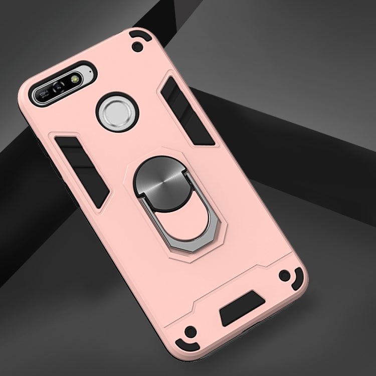 For Huawei Y6 (2018) 2 in 1 Armour Series PC + TPU Protective Case with Ring Holder