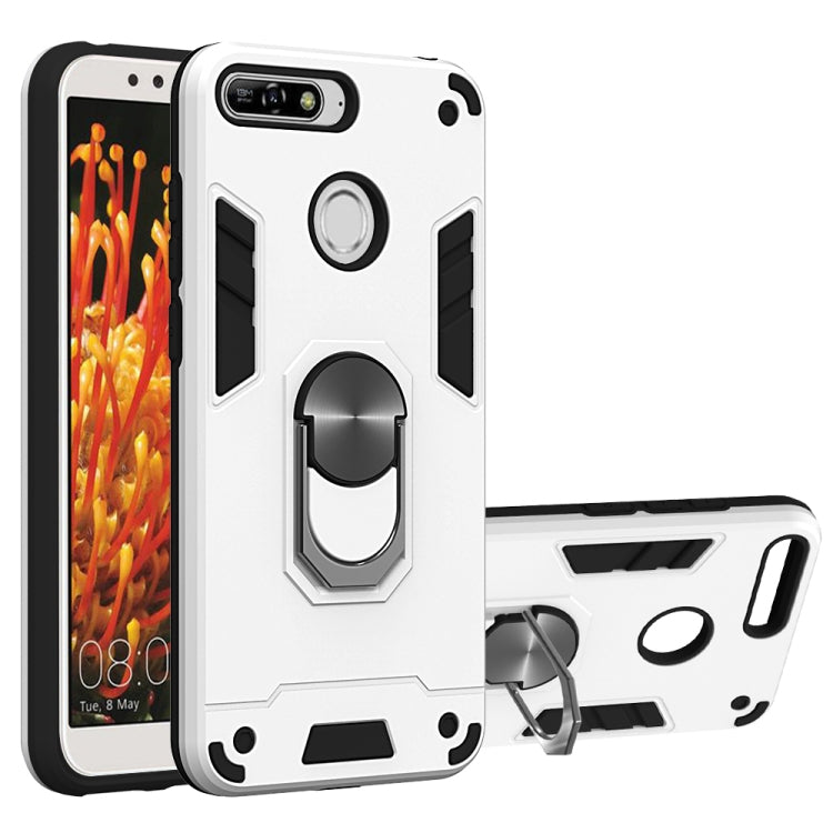 For Huawei Y6 (2018) 2 in 1 Armour Series PC + TPU Protective Case with Ring Holder