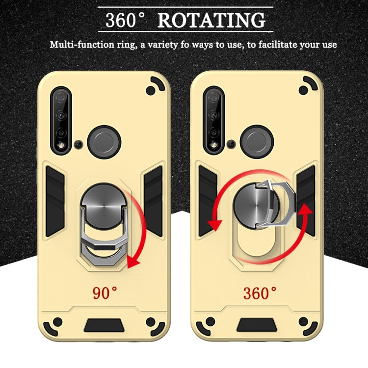 For Huawei P20 Lite (2019) / nova 5i 2 in 1 Armour Series PC + TPU Protective Case with Ring Holder