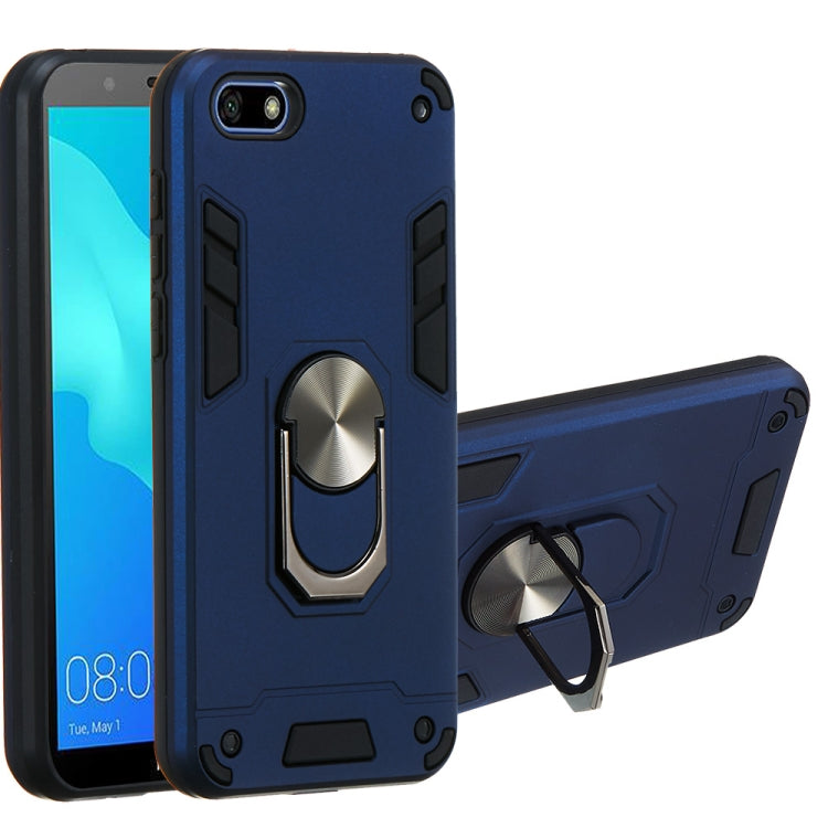 For Huawei Y5 (2018) / Y5 Prime (2018) 2 in 1 Armour Series PC + TPU Protective Case with Ring Holder