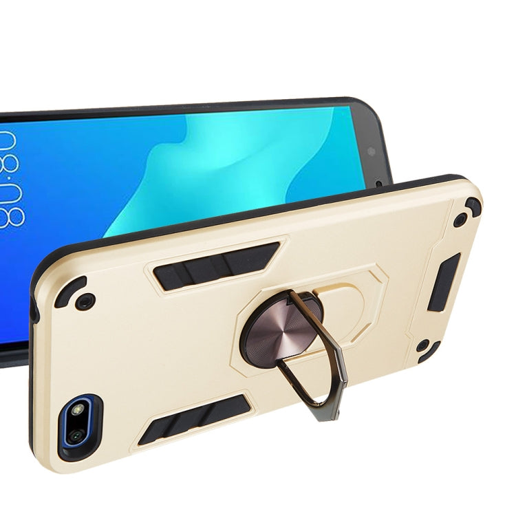 For Huawei Y5 (2018) / Y5 Prime (2018) 2 in 1 Armour Series PC + TPU Protective Case with Ring Holder