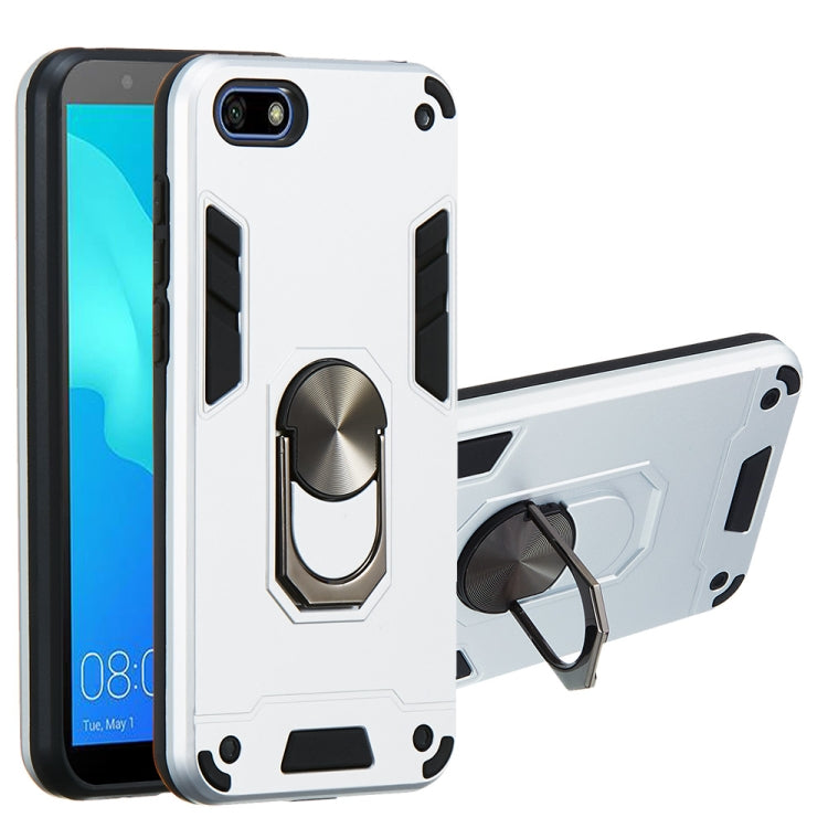 For Huawei Y5 (2018) / Y5 Prime (2018) 2 in 1 Armour Series PC + TPU Protective Case with Ring Holder