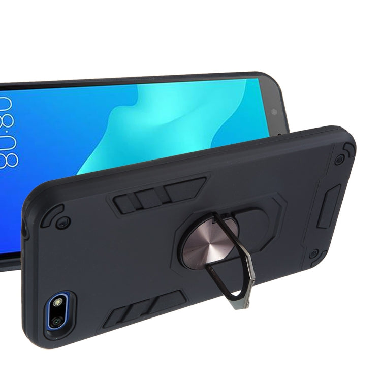 For Huawei Y5 (2018) / Y5 Prime (2018) 2 in 1 Armour Series PC + TPU Protective Case with Ring Holder