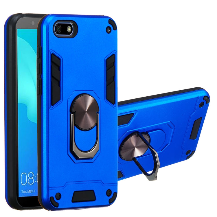 For Huawei Y5 (2018) / Y5 Prime (2018) 2 in 1 Armour Series PC + TPU Protective Case with Ring Holder