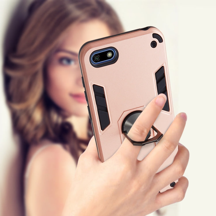 For Huawei Y5 (2018) / Y5 Prime (2018) 2 in 1 Armour Series PC + TPU Protective Case with Ring Holder