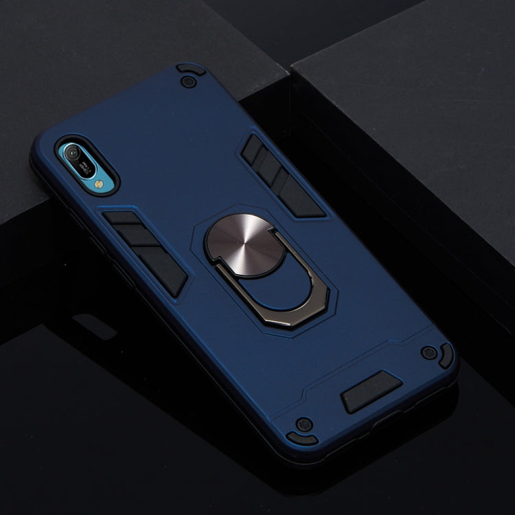 For Huawei Y6 Pro (2019) 2 in 1 Armour Series PC + TPU Protective Case with Ring Holder