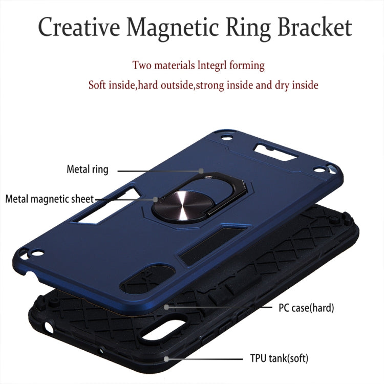 For Huawei Y6 Pro (2019) 2 in 1 Armour Series PC + TPU Protective Case with Ring Holder