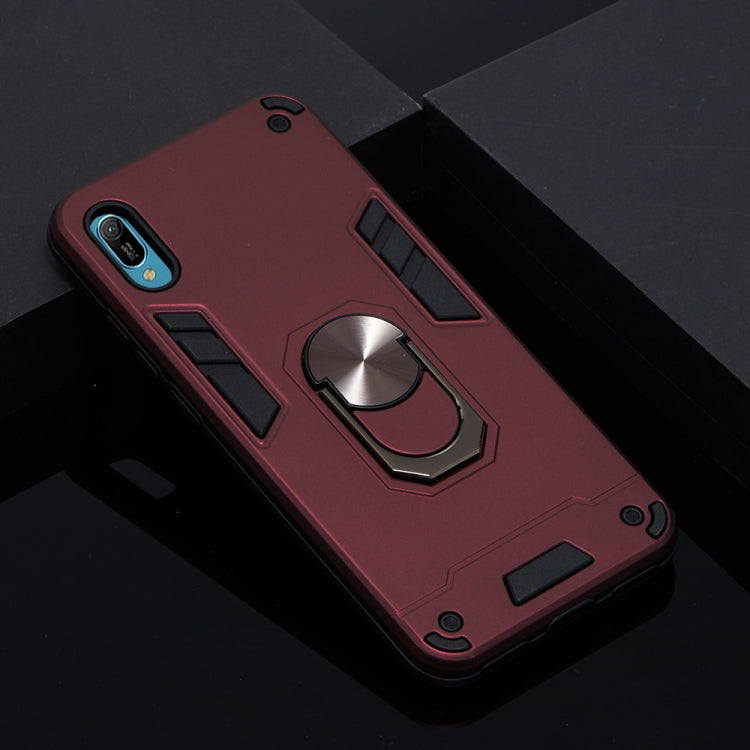 For Huawei Y6 Pro (2019) 2 in 1 Armour Series PC + TPU Protective Case with Ring Holder