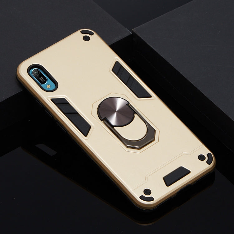 For Huawei Y6 Pro (2019) 2 in 1 Armour Series PC + TPU Protective Case with Ring Holder