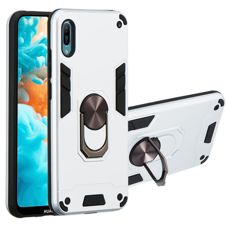 For Huawei Y6 Pro (2019) 2 in 1 Armour Series PC + TPU Protective Case with Ring Holder