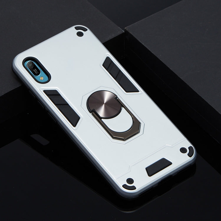 For Huawei Y6 Pro (2019) 2 in 1 Armour Series PC + TPU Protective Case with Ring Holder