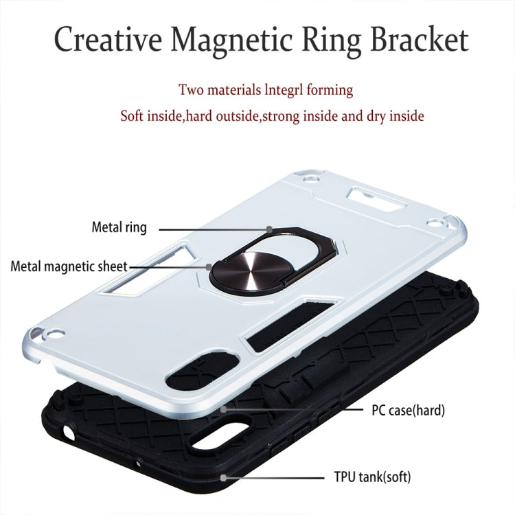 For Huawei Y6 Pro (2019) 2 in 1 Armour Series PC + TPU Protective Case with Ring Holder