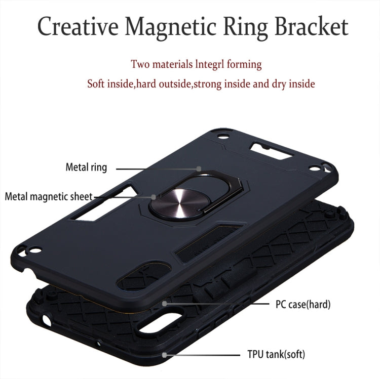 For Huawei Y6 Pro (2019) 2 in 1 Armour Series PC + TPU Protective Case with Ring Holder