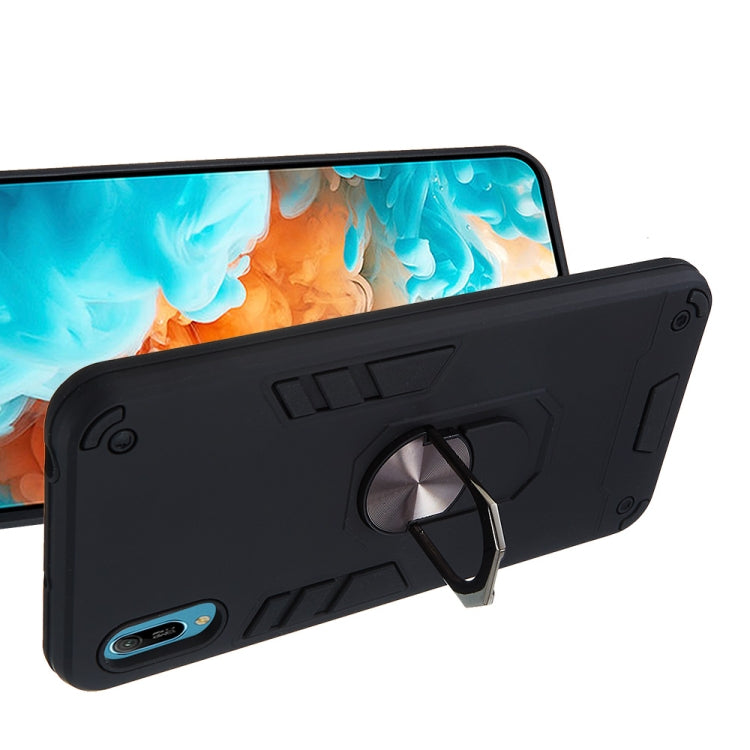 For Huawei Y6 Pro (2019) 2 in 1 Armour Series PC + TPU Protective Case with Ring Holder