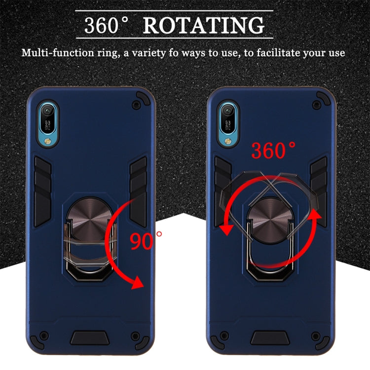 For Huawei Y6 Pro (2019) 2 in 1 Armour Series PC + TPU Protective Case with Ring Holder