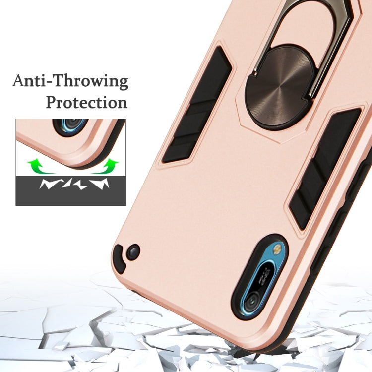 For Huawei Y6 Pro (2019) 2 in 1 Armour Series PC + TPU Protective Case with Ring Holder