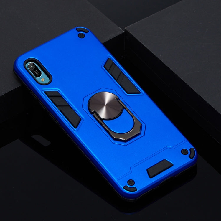 For Huawei Y6 Pro (2019) 2 in 1 Armour Series PC + TPU Protective Case with Ring Holder