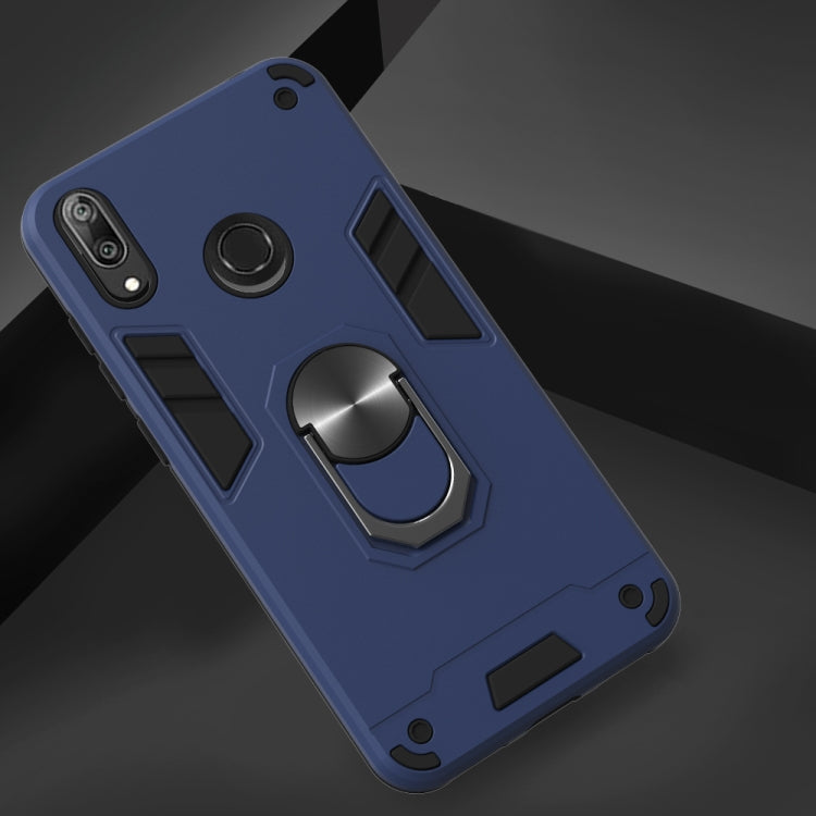 For Huawei Y7 (2019) / Y7 Prime (2019) 2 in 1 Armour Series PC + TPU Protective Case with Ring Holder