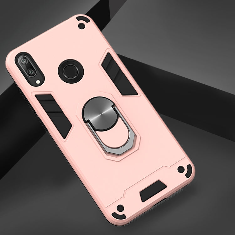 For Huawei Y7 (2019) / Y7 Prime (2019) 2 in 1 Armour Series PC + TPU Protective Case with Ring Holder