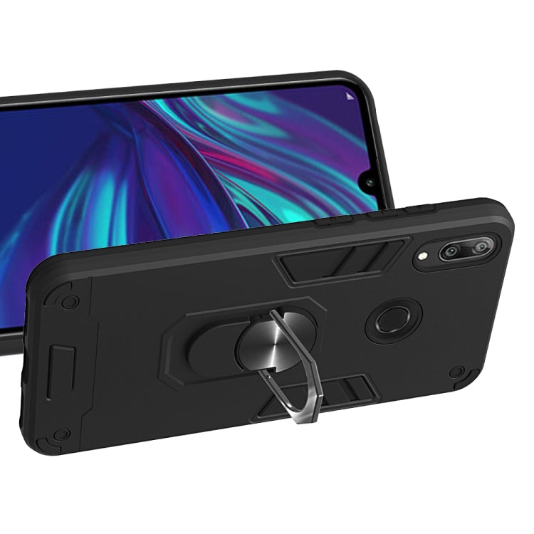 For Huawei Y7 (2019) / Y7 Prime (2019) 2 in 1 Armour Series PC + TPU Protective Case with Ring Holder