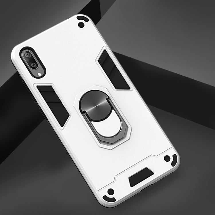For Huawei Y7 Pro (2019) 2 in 1 Armour Series PC + TPU Protective Case with Ring Holder