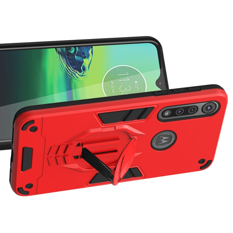 For Motorola Moto G8 Play 2 in 1 Armor Knight Series PC + TPU Protective Case with Invisible Holder