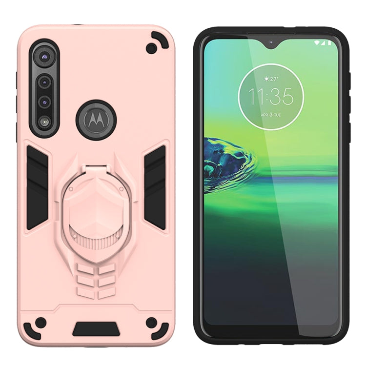 For Motorola Moto G8 Play 2 in 1 Armor Knight Series PC + TPU Protective Case with Invisible Holder