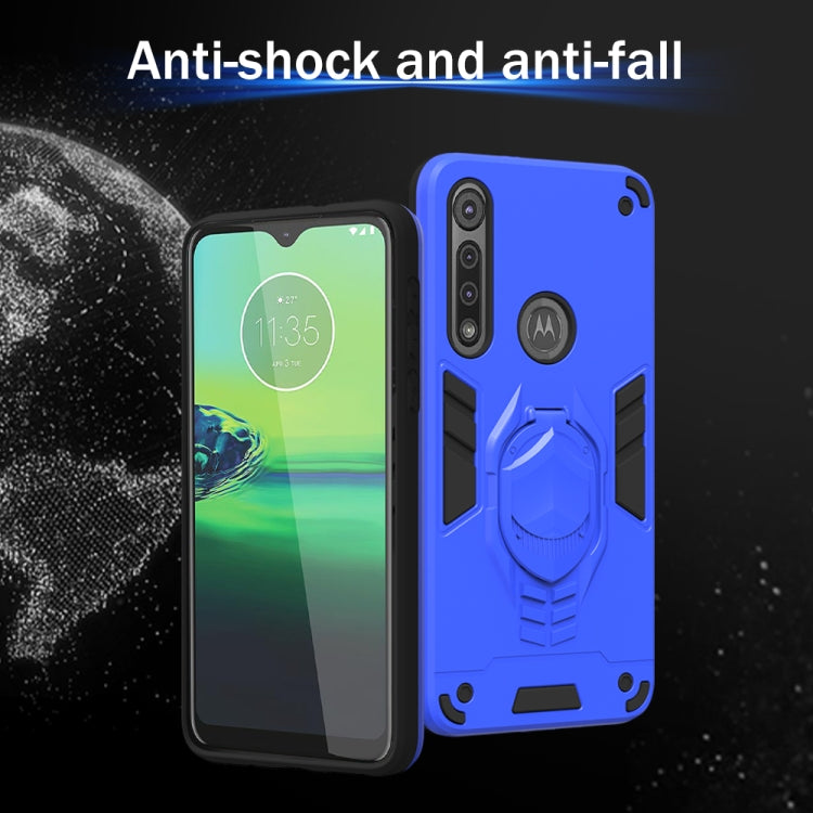 For Motorola Moto G8 Play 2 in 1 Armor Knight Series PC + TPU Protective Case with Invisible Holder