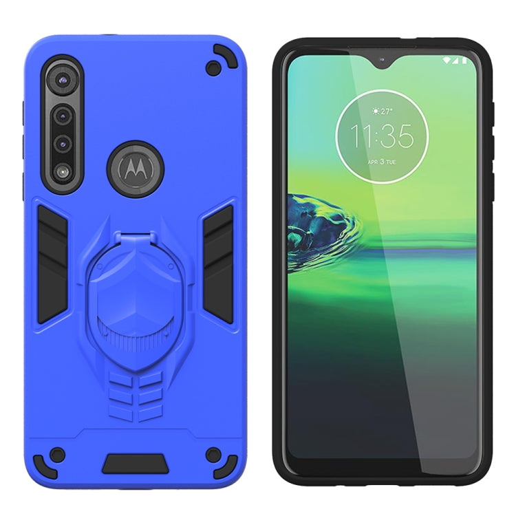 For Motorola Moto G8 Play 2 in 1 Armor Knight Series PC + TPU Protective Case with Invisible Holder
