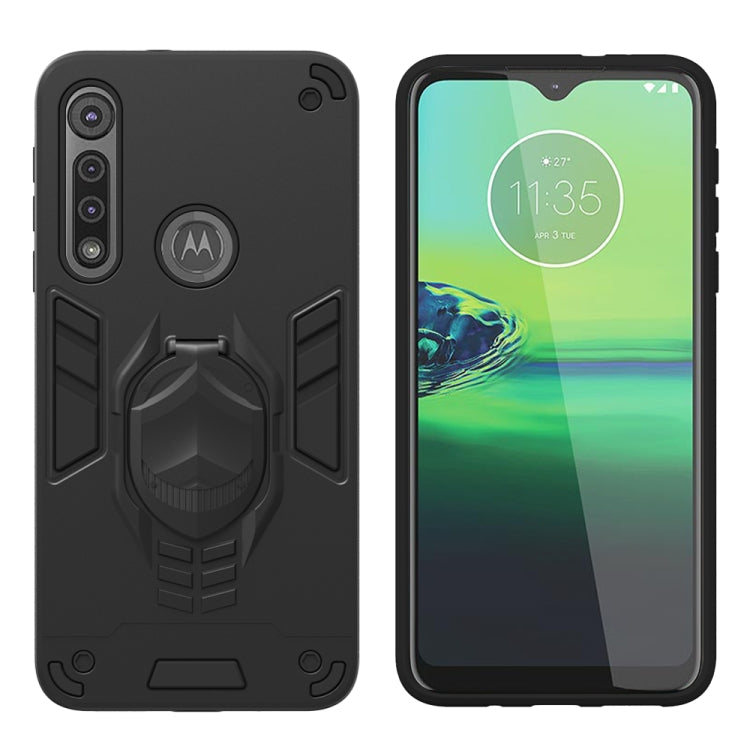 For Motorola Moto G8 Play 2 in 1 Armor Knight Series PC + TPU Protective Case with Invisible Holder