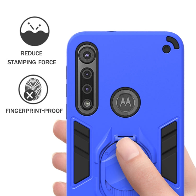For Motorola Moto G8 Play 2 in 1 Armor Knight Series PC + TPU Protective Case with Invisible Holder