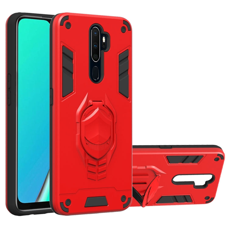 For OPPO A9 (2020) 2 in 1 Armor Knight Series PC + TPU Protective Case with Invisible Holder