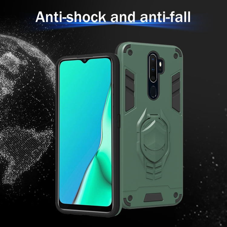 For OPPO A9 (2020) 2 in 1 Armor Knight Series PC + TPU Protective Case with Invisible Holder