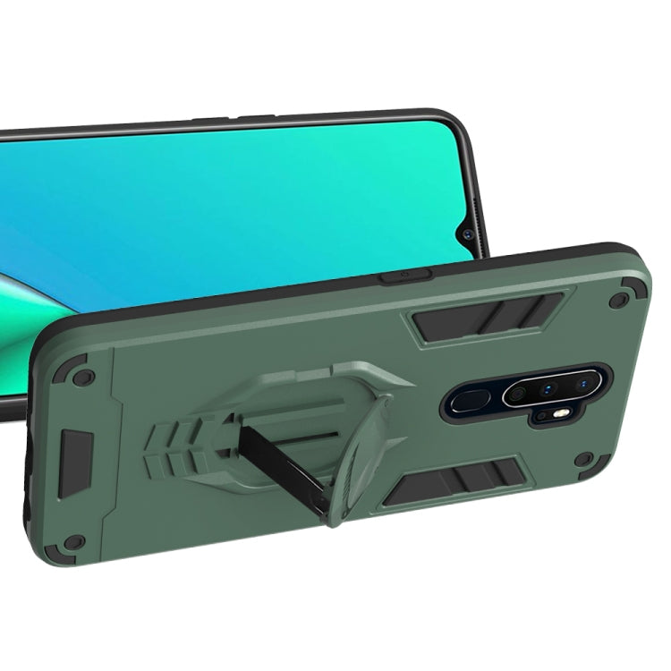 For OPPO A9 (2020) 2 in 1 Armor Knight Series PC + TPU Protective Case with Invisible Holder