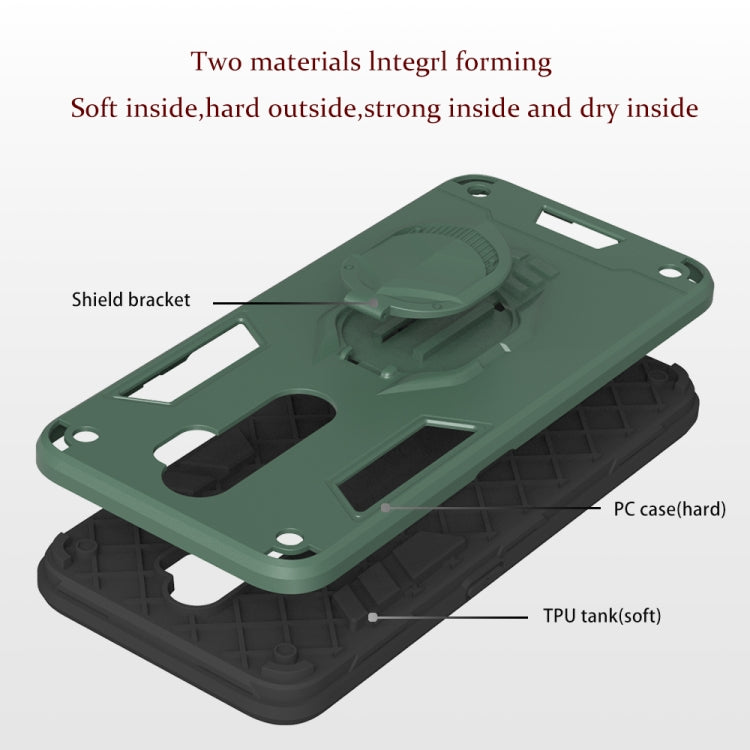 For OPPO A9 (2020) 2 in 1 Armor Knight Series PC + TPU Protective Case with Invisible Holder