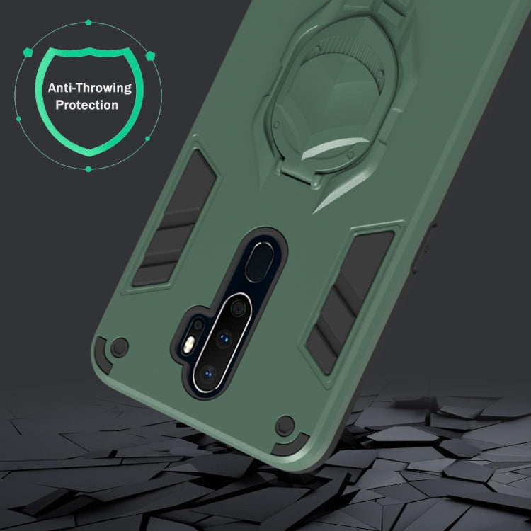 For OPPO A9 (2020) 2 in 1 Armor Knight Series PC + TPU Protective Case with Invisible Holder