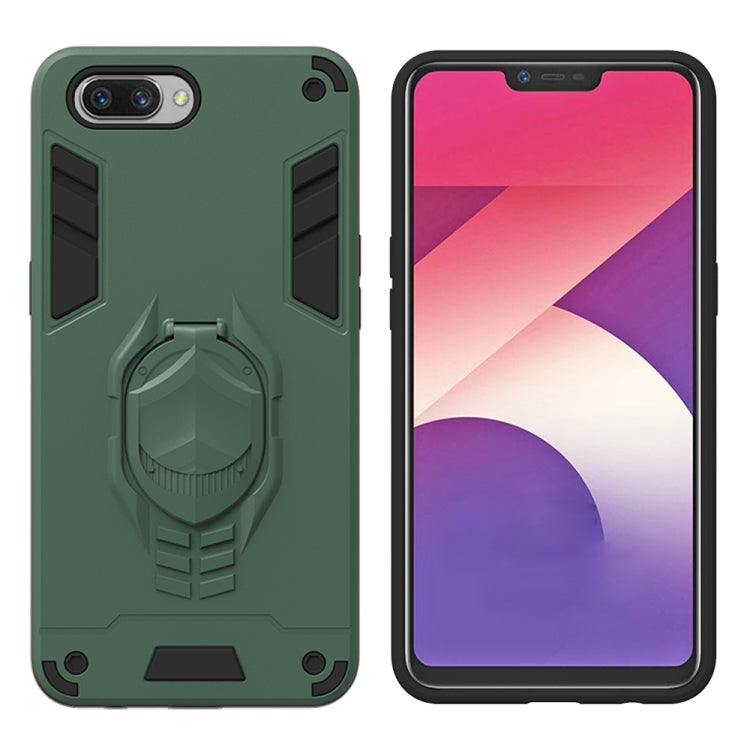 For OPPO A3s 2 in 1 Armor Knight Series PC + TPU Protective Case with Invisible Holder