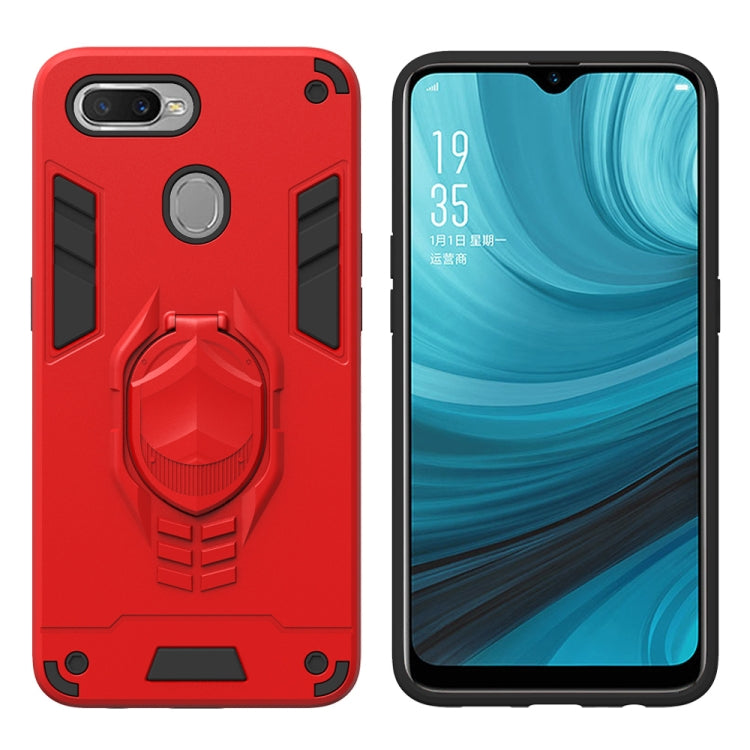 For OPPO A7 2 in 1 Armor Knight Series PC + TPU Protective Case with Invisible Holder