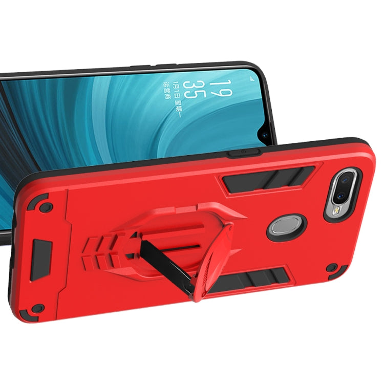 For OPPO A7 2 in 1 Armor Knight Series PC + TPU Protective Case with Invisible Holder