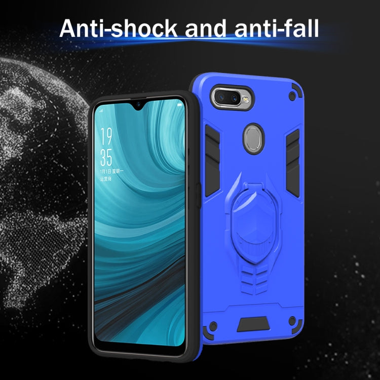 For OPPO A7 2 in 1 Armor Knight Series PC + TPU Protective Case with Invisible Holder