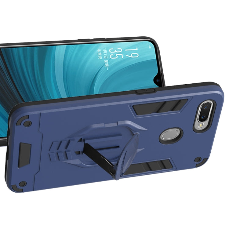 For OPPO A7 2 in 1 Armor Knight Series PC + TPU Protective Case with Invisible Holder