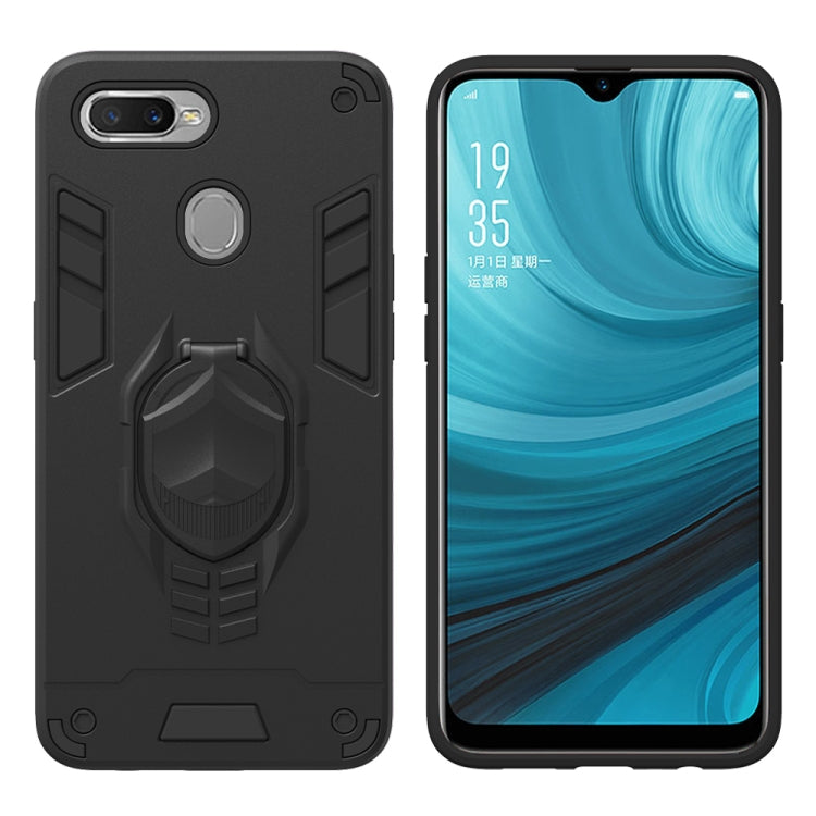 For OPPO A7 2 in 1 Armor Knight Series PC + TPU Protective Case with Invisible Holder
