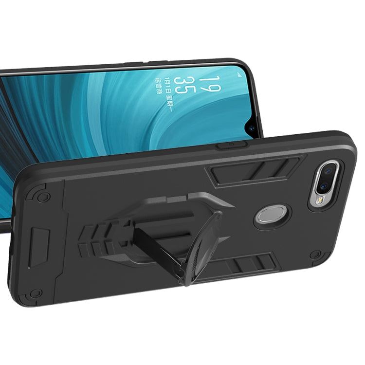 For OPPO A7 2 in 1 Armor Knight Series PC + TPU Protective Case with Invisible Holder
