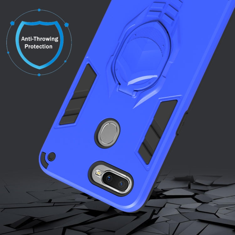 For OPPO A7 2 in 1 Armor Knight Series PC + TPU Protective Case with Invisible Holder