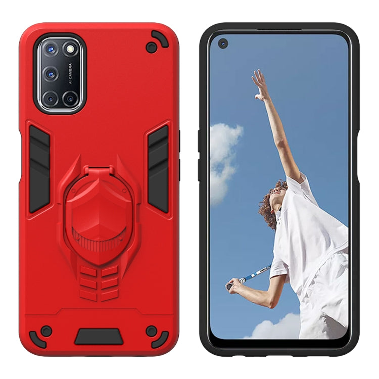 For OPPO A52 2 in 1 Armor Knight Series PC + TPU Protective Case with Invisible Holder