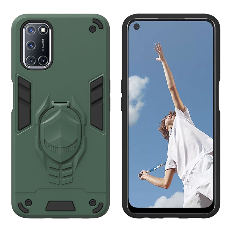 For OPPO A52 2 in 1 Armor Knight Series PC + TPU Protective Case with Invisible Holder
