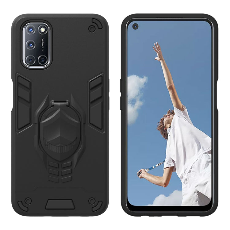 For OPPO A52 2 in 1 Armor Knight Series PC + TPU Protective Case with Invisible Holder