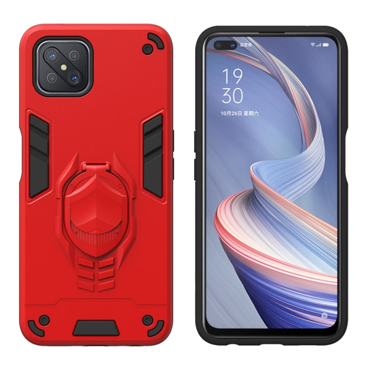 For OPPO A92s 2 in 1 Armor Knight Series PC + TPU Protective Case with Invisible Holder