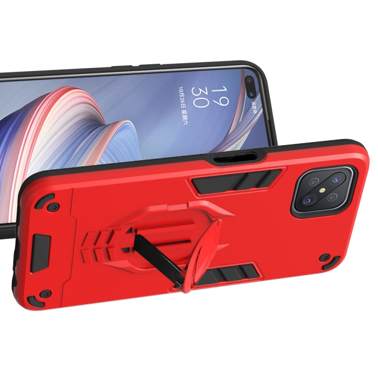 For OPPO A92s 2 in 1 Armor Knight Series PC + TPU Protective Case with Invisible Holder